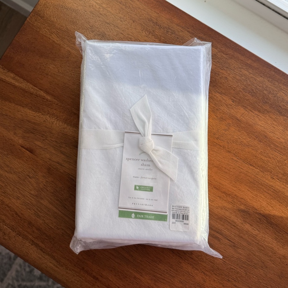 Pottery Barn white euro sham covers, set of three
